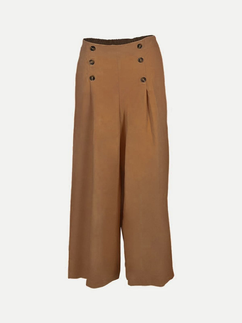 Womens Elastic High Waist Wide Leg Cropped Palazzo Pants X3732132 - Tuzzut.com Qatar Online Shopping