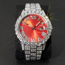 Men's Fashion Diamond Stainless Calendar & Clock Auto Quartz Male Watch - Tuzzut.com Qatar Online Shopping