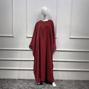 Women Muslim Prayer Dress One Piece Prayer Abaya Batwing Sleeve Islamic Clothing Dubai Saudi Arabia L B-61822 - Tuzzut.com Qatar Online Shopping