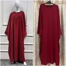 Women Muslim Prayer Dress One Piece Prayer Abaya Batwing Sleeve Islamic Clothing Dubai Saudi Arabia L B-61822 - Tuzzut.com Qatar Online Shopping
