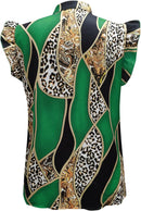 Elegant Women Printed Two Piece Suit Sets with Belt B-101255 - Tuzzut.com Qatar Online Shopping