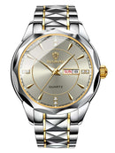 BINBOND Men's Tungsten Steel Watch with Calendar, Stylish Design S4802970 - Tuzzut.com Qatar Online Shopping