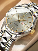 BINBOND Men's Tungsten Steel Watch with Calendar, Stylish Design S4802970 - Tuzzut.com Qatar Online Shopping