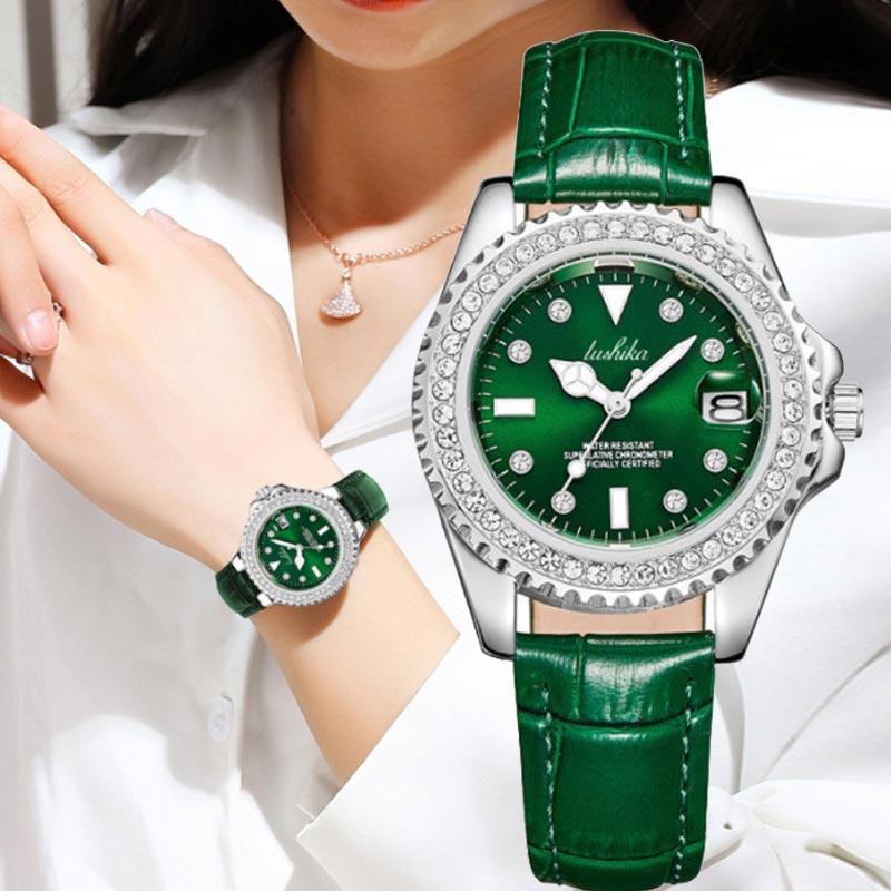 LUSHIKA Women's Luxury Watch Fashion Temperament Diamond Inlaid Women's Watch W456098 - Tuzzut.com Qatar Online Shopping
