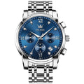 OLEVS Watch for Men Water Proof Original Stainless Steel Chronograph Gentleman Quartz Business W823792 - Tuzzut.com Qatar Online Shopping