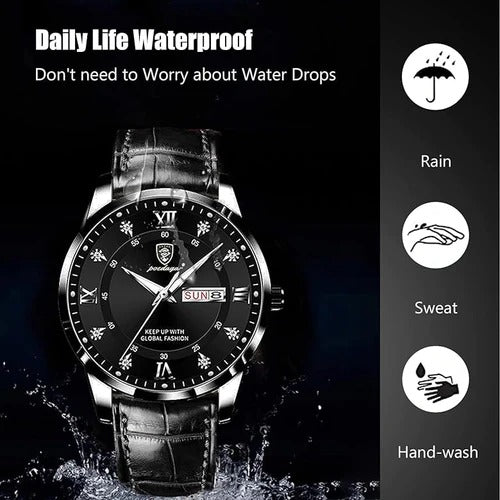 Brown PU Strap Fashionable Round Dial Quartz Watch S4740179 - TUZZUT Qatar Online Shopping