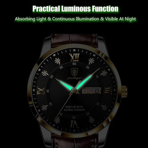 Brown PU Strap Fashionable Round Dial Quartz Watch S4740179 - TUZZUT Qatar Online Shopping