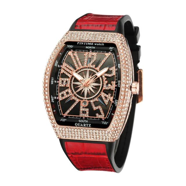 Men's Watches Luxury Metal Shinning Rubber Strap Fashion Quartz Wristwatch W412659 - TUZZUT Qatar Online Shopping