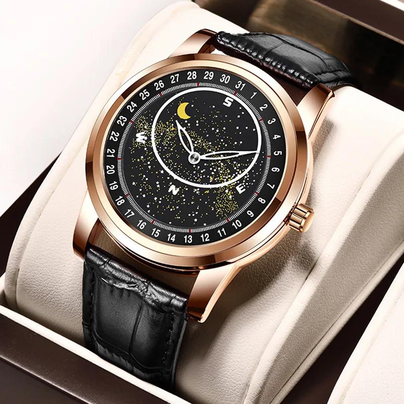 Rotating Sky Star Luxury Men's Fashion Moon Watch - TUZZUT Qatar Online Shopping