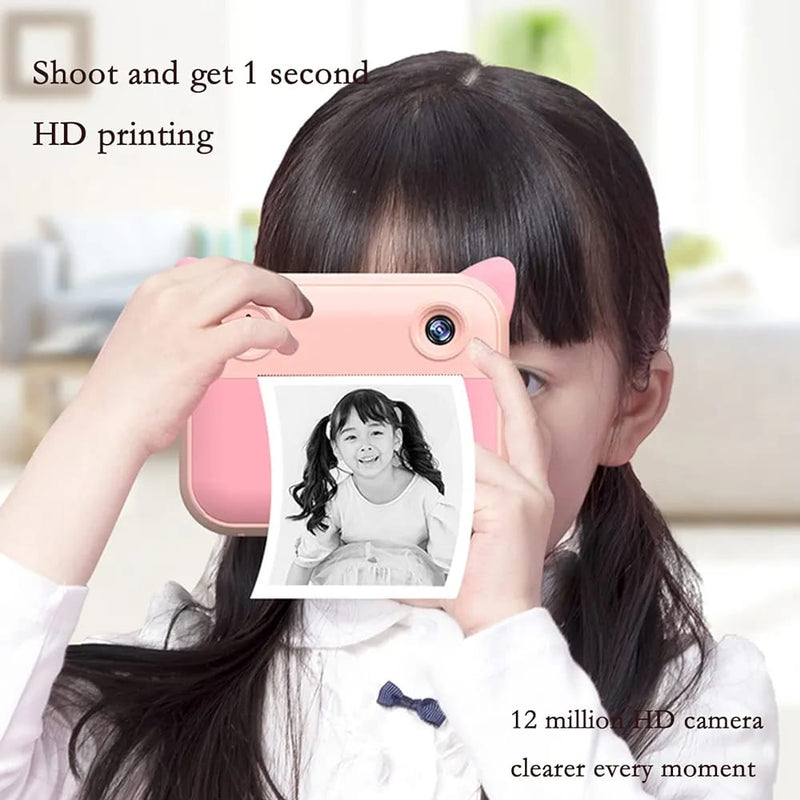 Instant Print Camera for Kids FHD Digital Camera for Photo Paper CM-101