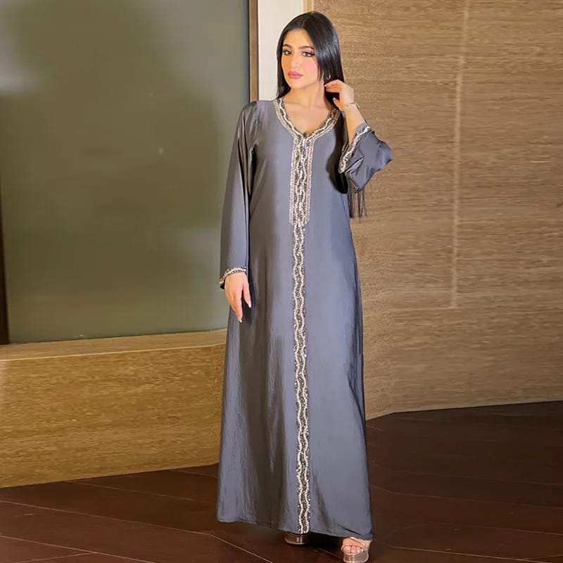 Arabic Dubai Abayas For Women Moroccan Caftan Evening Dress Eid Mubarak Islam Clothing Kimono Boubou Djellaba Femme S3623967 - TUZZUT Qatar Online Shopping
