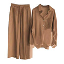 Retro Plus Size Women High Waist Loose Women's 2 Piece Sets TS40 - TUZZUT Qatar Online Shopping