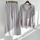 Retro Plus Size Women High Waist Loose Women's 2 Piece Sets TS40 - TUZZUT Qatar Online Shopping