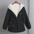 Velvet Padded Thickened Coat Women's Autumn and Winter Trench Coat 30128 - TUZZUT Qatar Online Shopping
