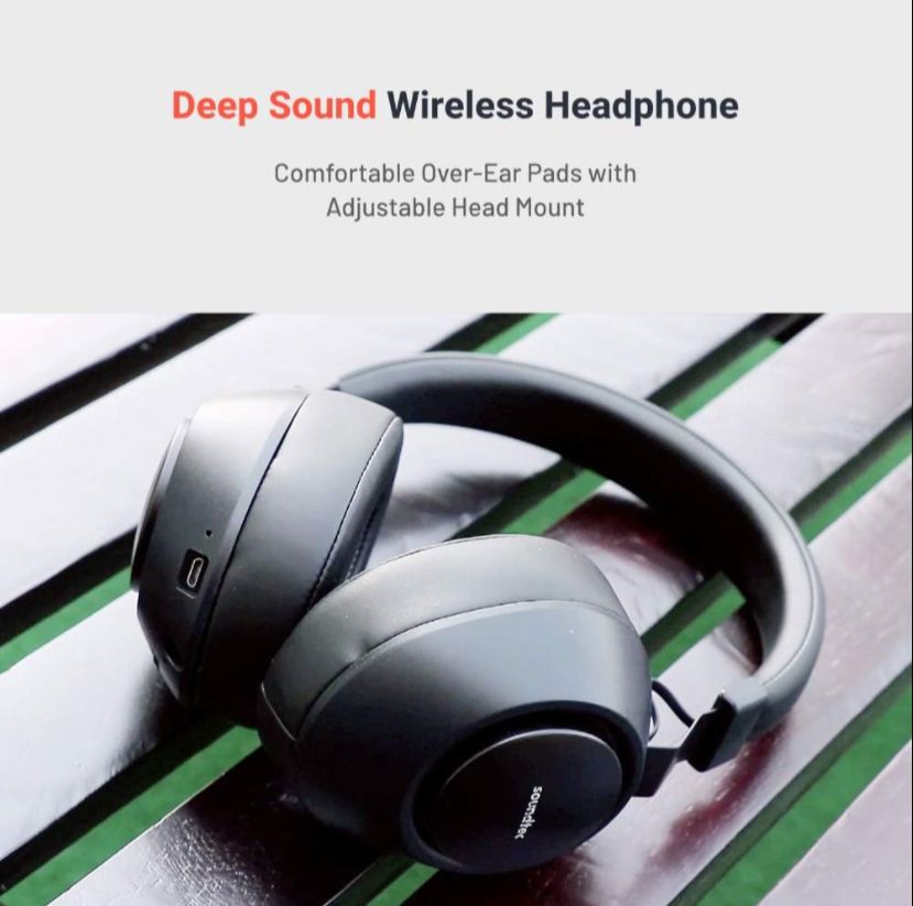 Porodo Soundtec Deep Sound Wireless Headphone PD-X1008WLH Porodo Soundtec Deep Sound Wireless Headphone PD-X1008WLH