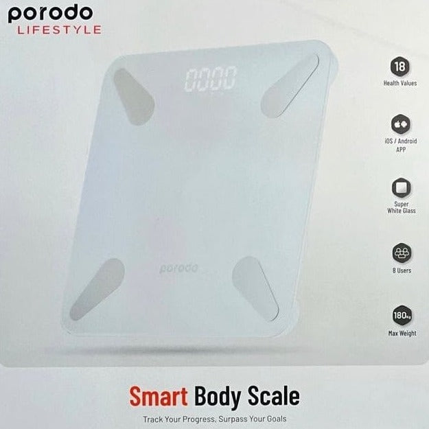 Porodo Lifestyle Bluetooth Smart Body Scale - TUZZUT Qatar Online Shopping