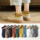 10 pairs Embroidered Breathable Cute Stripe Colorful Low Cut Ankle Socks Set SK-90 - TUZZUT Qatar Online Shopping