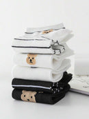 10 pairs Striped and bear pattern invisible short socks SK-45 - TUZZUT Qatar Online Shopping