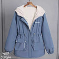 New Women Jackets Zipper Pockets Casual Long Sleeves Coats Winter Hooded Jacket XL B-41495 - TUZZUT Qatar Online Shopping