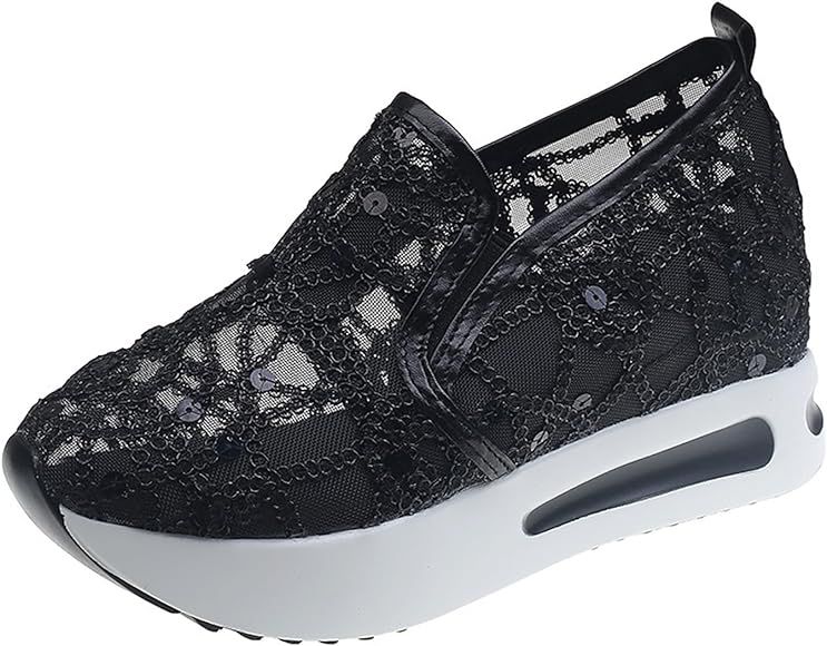 Floral Embroidery Breathable Sheer Mesh Sneakers - TUZZUT Qatar Online Shopping