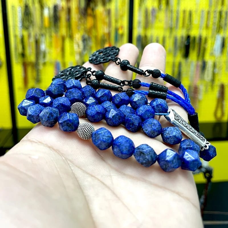 Tasbih Rhombus Shape Beads Lapis Lazuli Stone 33 Beads - TUZZUT Qatar Online Shopping