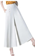 All-match Drape Button Solid Color Bigfoot Nine Point Jilt Trousers Female Summer Casual Pockets Loose Wide-legged Pants S6674910 - TUZZUT Qatar Online Shopping