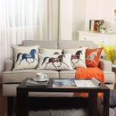 Horse Embroidery Cotton Decorative Throw Pillow Covers 45x45 cm - TUZZUT Qatar Online Shopping