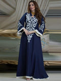 Robe Muslim Abaya Embroidered Kebaya Dress Long Sleeve Gowns AB184 - TUZZUT Qatar Online Shopping