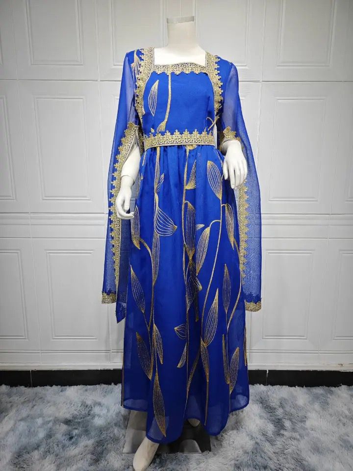 Abaya Jalabiya Emboridery Kaftan Abaya Vestidos Arab Long Robe L S5056676 - TUZZUT Qatar Online Shopping