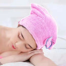 Quick Hair Drying Bath Spa Bowknot Wrap Towel Hat Cap For Bath - TUZZUT Qatar Online Shopping