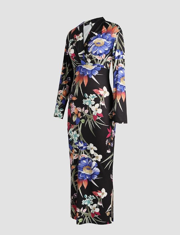 Botanical Floral Print Fit Dress XL S5065435 - TUZZUT Qatar Online Shopping