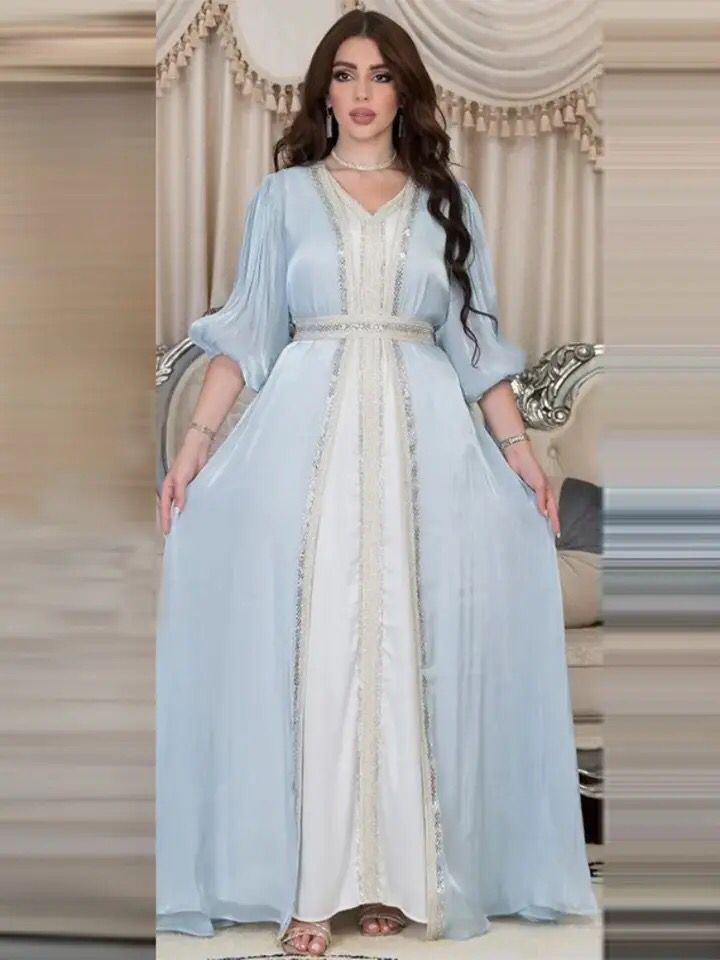 Arabic kaftan dress for women, overcoat and belt S4799071 - TUZZUT Qatar Online Shopping
