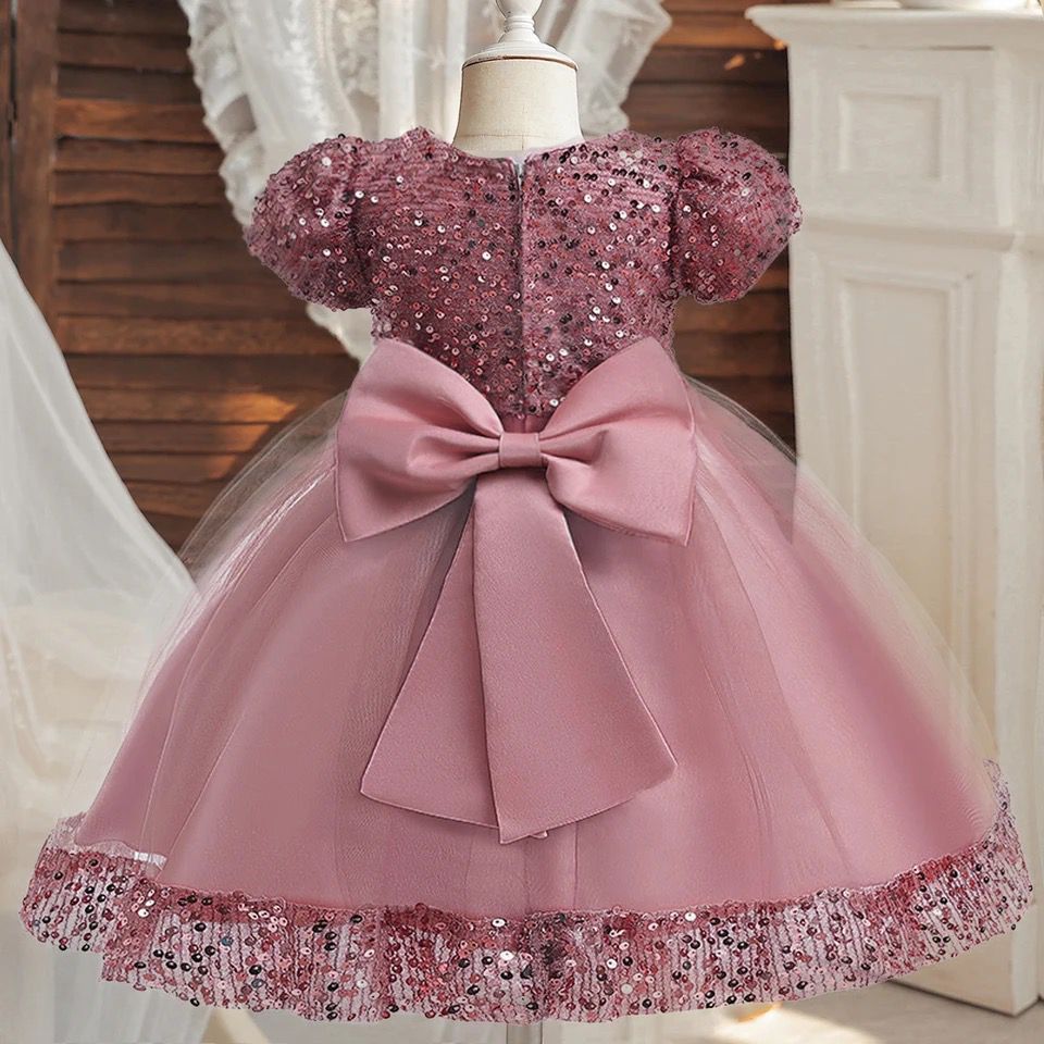 Elegant Kids Sequin Bow Birthday Princess Clothes Children S4945944 Elegant Kids Sequin Bow Birthday Princess Clothes Children S4945944