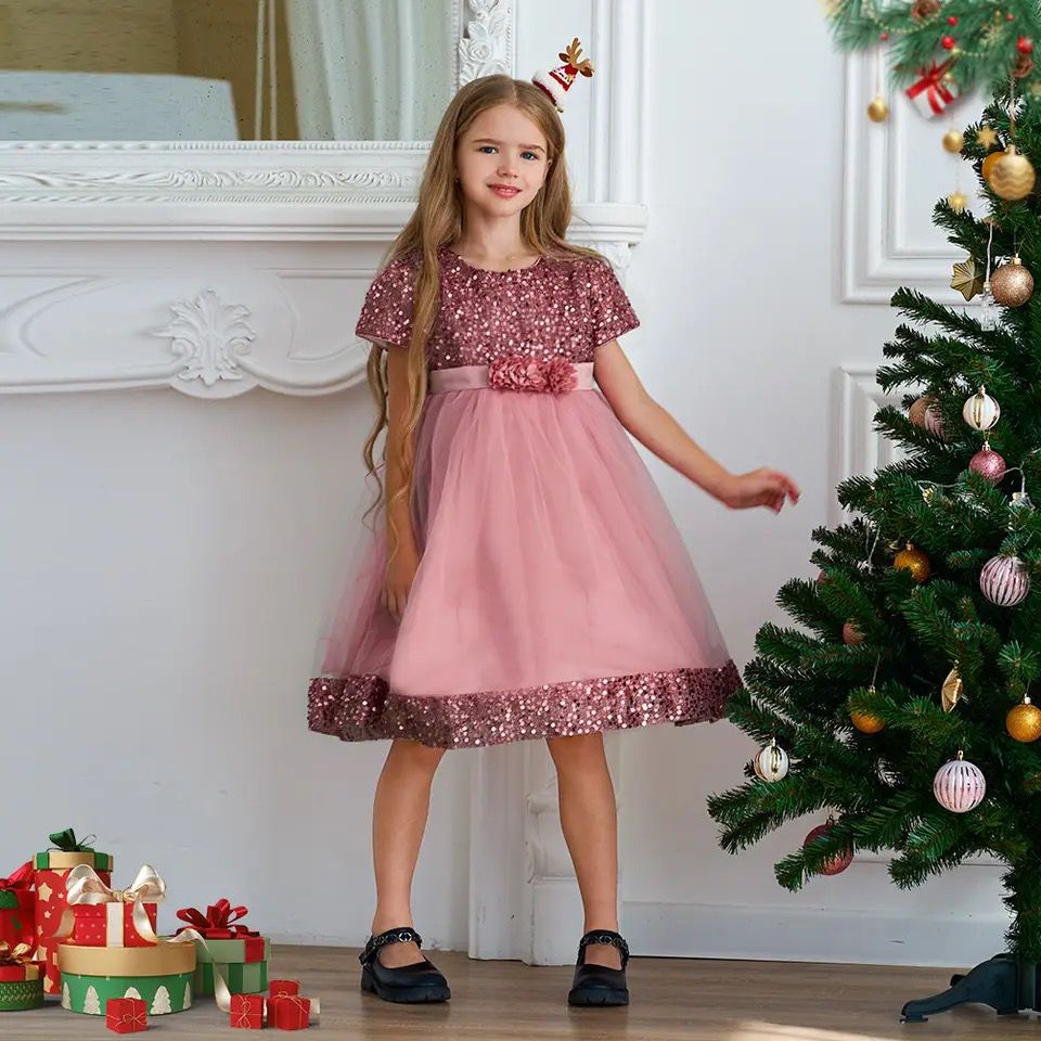 Elegant Kids Sequin Bow Birthday Princess Clothes Children S4945944 Elegant Kids Sequin Bow Birthday Princess Clothes Children S4945944