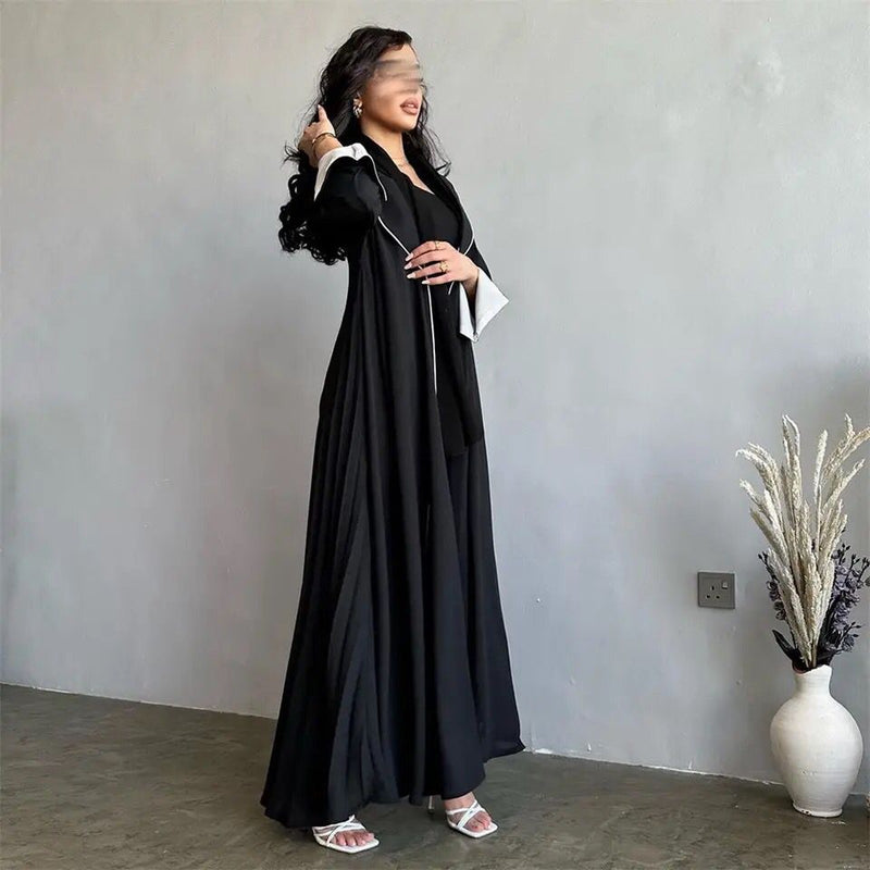 Muslim Women Button Split Sleeve Open Abaya Cardigan Kimono Dress M S5030209 - TUZZUT Qatar Online Shopping