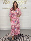 Fashion V-neck Midi Sleeve Office Lady Print Waist Jumpsuits B-106932 - TUZZUT Qatar Online Shopping