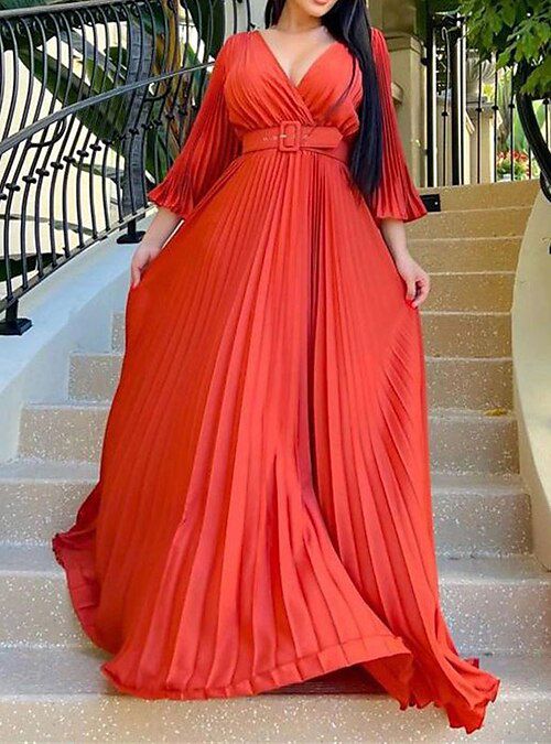 Women's V Neck Party Swing Long Fashion Party Evening Dress B-61037 Women's V Neck Party Swing Long Fashion Party Evening Dress B-61037