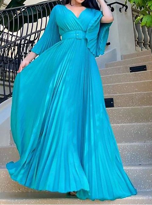 Women's V Neck Party Swing Long Fashion Party Evening Dress B-61037 Women's V Neck Party Swing Long Fashion Party Evening Dress B-61037