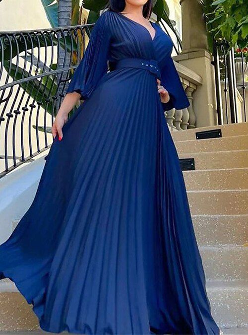 Women's V Neck Party Swing Long Fashion Party Evening Dress B-61037 Women's V Neck Party Swing Long Fashion Party Evening Dress B-61037