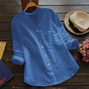 Summer Linen Shirt Women Long Sleeve Blouse 0010090 - TUZZUT Qatar Online Shopping