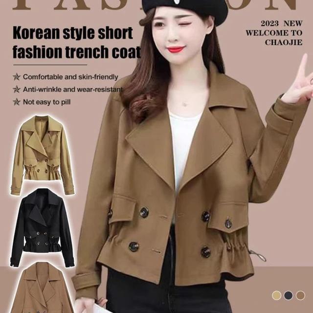 Fashion Short Coat Spring Autumn Casual Loose Windbreaker Top Coat 0031200 Fashion Short Coat Spring Autumn Casual Loose Windbreaker Top Coat 0031200