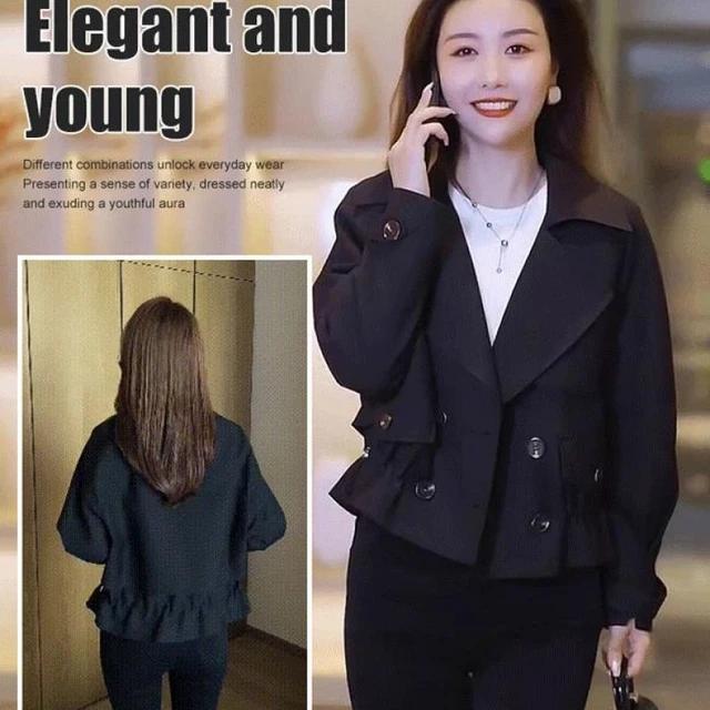 Fashion Short Coat Spring Autumn Casual Loose Windbreaker Top Coat 0031200 Fashion Short Coat Spring Autumn Casual Loose Windbreaker Top Coat 0031200