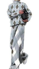 Flamingals Women's Allover Print High Neck Top & Pants Set Casual Set 071000452 - TUZZUT Qatar Online Shopping