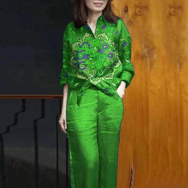 Casual Tracksuit women Summer Outfits Printing Regular Sleeve Top Wide Leg Pant Sets Female Clothes 4XL B-56112 Casual Tracksuit women Summer Outfits Printing Regular Sleeve Top Wide Leg Pant Sets Female Clothes 4XL B-56112