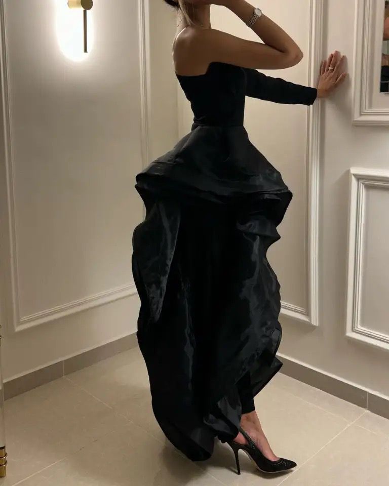 Prom Dresses Black Sheath One Shoulder Formal Occasion Evening Gowns S B-46304 - TUZZUT Qatar Online Shopping
