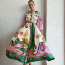 Women's Tie Dye Striped Printed Dress qatar