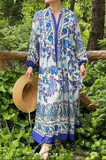 Women's Katleya Saks Blue Button Detailed Casual Dress B-113599 - TUZZUT Qatar Online Shopping