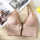 6 Pcs Women Front Zipper Bra Gym Camisole Top ZB24 - TUZZUT Qatar Online Shopping