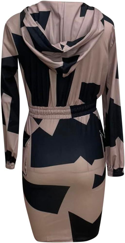 Women's Fashion Printed Waist Pocket Dress Summer Dresses with Long Sleeves M S367411 - TUZZUT Qatar Online Shopping