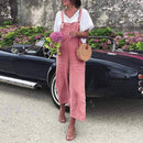 Vintage Women Cotton Linen Wide Leg Jumpsuit Plus Size Sleeveless 0009340 - TUZZUT Qatar Online Shopping